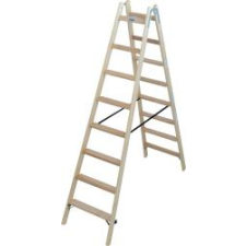 KRAUSE Stabilo lépcső-/létrafokos két oldalon járható fa létra 2x8 (818355) létra és állvány
