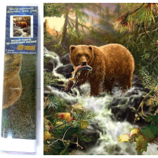 Kreatív gyémántfestő készlet Medve vadászat közben 30x40 cm kreatív és készségfejlesztő