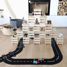 Kreatív kirakó út puzzle 40 darabos autópálya és játékautó