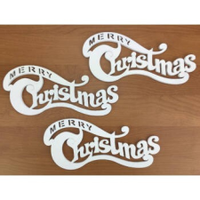Kreativpartner Fa felirat - Merry Christmas fehér dekorációs kellék