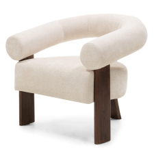  Krém design fotel KOKEI ALIA, dió színű dekor  Alia 03 bútor