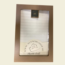  Krém színű csíkos damaszt kétszemélyes ágyneműhuzat díszdobozban lakástextília