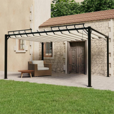  krémszínű szövet és alumínium pavilon lamellás tetővel 3 x 4 m kerti bútor