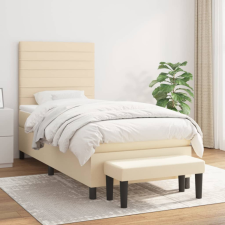  krémszínű szövet rugós ágy matraccal 100 x 200 cm ágy és ágykellék