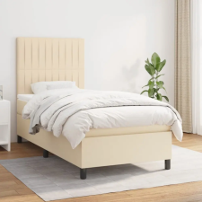  krémszínű szövet rugós ágy matraccal 100 x 200 cm ágy és ágykellék
