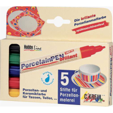 Kreul na porcelán, sada BRILLANT, 5 barev (16400) filctoll, marker