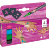 Kreul Tattoo Pen tetovací fixy, motivy kotva, hvězda, motýl - sada 4 ks (62171)