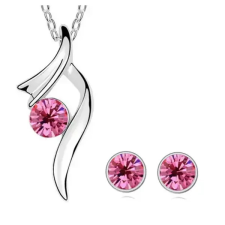 Kristály ékszer szett (pink) ékszer szett