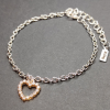  Kristály szív charmos ezüst színű karkötő