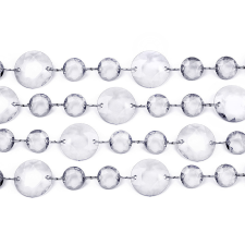  Kristályfüzér, színtelen, 1m party kellék