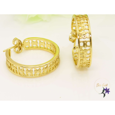  Kristin antiallergén karika fülbevaló csipke mintázattal-14K fülbevaló