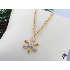  Krisztal antiallergén hópihe medálos nyaklánc -18K nyaklánc