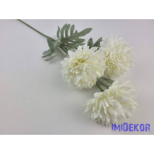  Krizantém 3 fejes selyem ág 63cm - Krém dekorációs kellék