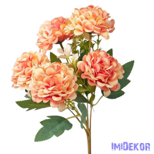  Krizantém 5 ágú selyem csokor 29cm - Barack dekorációs kellék