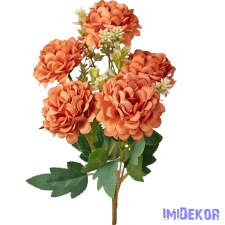  Krizantém 5 ágú selyem csokor 29cm - Narancssárga dekorációs kellék