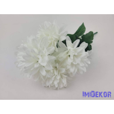  Krizantém 5 ágú selyem csokor 38cm - Fehér dekorációs kellék