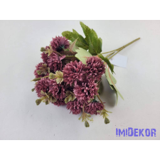  Krizantém 5 ágú selyemvirág csokor 28cm - Bordó dekorációs kellék