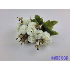  Krizantém 5 ágú selyemvirág csokor 28cm - Krém dekorációs kellék