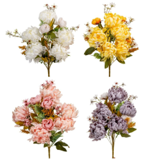  Krizantém csokor féloldalas 8v. mix M54cm 8db/# dekorációs kellék