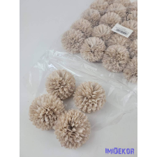  Krizantém selyemvirág fej D6,5cm - Bézs dekorációs kellék
