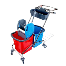  Krómvázas takarítókocsi 2x25L vödörrel, zsáktartóval takarító és háztartási eszköz