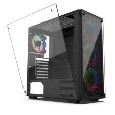 Krux LEDA ATX Tower Black számítógép ház