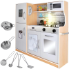 Kruzzel 22115 Children's wooden kitchen with accessories XXL white and brown (00022115)