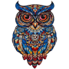 Kruzzel 24551 Wooden puzzle owl, 177 pieces, 38 × 21,5 cm (24551)