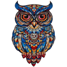 Kruzzel 24551 Wooden puzzle owl, 177 pieces, 38 × 21,5 cm (24551) puzzle, kirakós