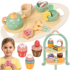 Kruzzel Children&amp;#39;s tea set + Kruzzel 26418 cake stand konyhakészlet