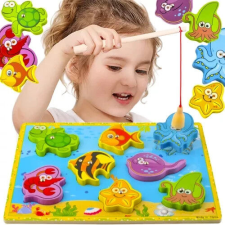 Kruzzel Fa mágneses kirakós játék - halfogó puzzel - - Kruzzel 22427 puzzle, kirakós