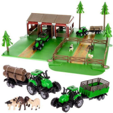 Kruzzel Játék farm szett állatokkal, 2 autóval játékfigura