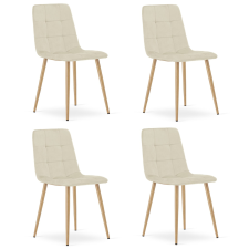  Krzesło KARA - jasny beż aksamit / nogi kolor drewna x 4 bútor