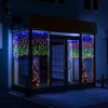  Kültéri esőbeépítés, többszínű V8-as függöny, összekapcsolható, 360 led 9 m x 1 m, fekete vezeték, IP65