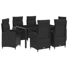  Kültéri étkező szett 7 pcs PE rattan és porbevonatos acél kerti bútor