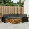  Kültéri kanapé szett 5 pcs Természetes és antracit