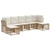  Kültéri kanapé szett párnával 4 pcs Természetes Poliészter