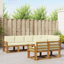  Kültéri kanapé szett párnával 8 pcs Természetes és krémszínű kerti bútor