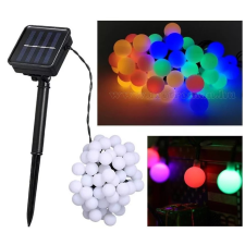 Kültéri napelemes fényfüzér, gömb kerti LED hangulat világítás MLED40-SOLAR-RGB Színes kültéri világítás