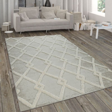  Kültéri rács mintás shaggy szőnyeg - krém 160x230 cm lakástextília