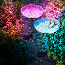Kültéri száloptikás szolár medúza 80 cm színes LED kültéri világítás