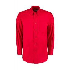 Kustom Kit Férfi hosszú ujjú Ing Kustom Kit Classic Fit Premium Oxford Shirt M, Piros