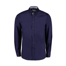 Kustom Kit Férfi hosszú ujjú Ing Kustom Kit Tailored Fit Premium Contrast Oxford Shirt S, Sötétkék navy/világos kék