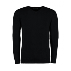 Kustom Kit Férfi hosszú ujjú kötött felső Kustom Kit Classic Fit Arundel V Neck Sweater M, Fekete