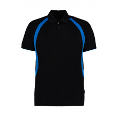 Kustom Kit Férfi rövid ujjú galléros póló Kustom Kit Classic Fit Cooltex Riviera Polo Shirt M, Fekete/Elektromos kék