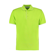 Kustom Kit Férfi rövid ujjú galléros póló Kustom Kit Classic Fit Essential Polo S, Lime zöld zöld/Fehér férfi póló