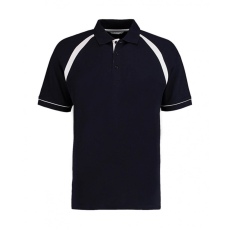 Kustom Kit Férfi rövid ujjú galléros póló Kustom Kit Classic Fit Oak Hill Polo 2XL, Sötétkék navy/fehér