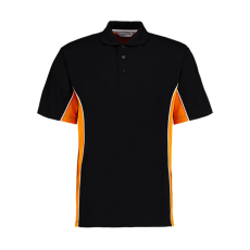 Kustom Kit Férfi rövid ujjú galléros póló Kustom Kit Classic Fit Track Polo 2XL, Fekete/Aranysárga/Fehér