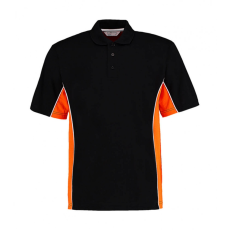Kustom Kit Férfi rövid ujjú galléros póló Kustom Kit Classic Fit Track Polo XS, Fekete/Narancssárga/Fehér