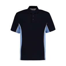 Kustom Kit Férfi rövid ujjú galléros póló Kustom Kit Classic Fit Track Polo XS, Sötétkék (navy)/Világos kék/Fehér